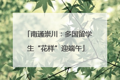 南通崇川：多国留学生“花样”迎端午