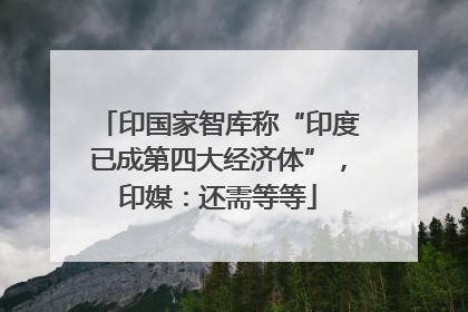 印国家智库称“印度已成第四大经济体”，印媒：还需等等
