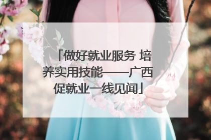 做好就业服务 培养实用技能——广西促就业一线见闻