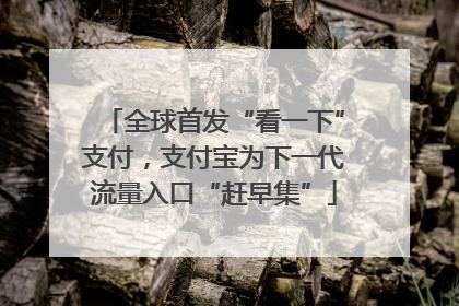 全球首发“看一下”支付，支付宝为下一代流量入口“赶早集”