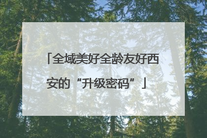 全域美好全龄友好西安的“升级密码”