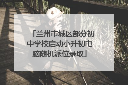 兰州市城区部分初中学校启动小升初电脑随机派位录取