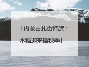 内蒙古扎赉特旗：水稻迎来插秧季