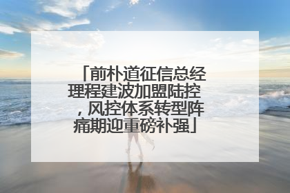 前朴道征信总经理程建波加盟陆控，风控体系转型阵痛期迎重磅补强