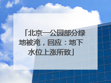 北京一公园部分绿地被淹，回应：地下水位上涨所致