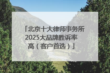 北京十大律师事务所2025大品牌胜诉率高（客户首选）