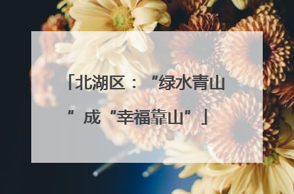 北湖区：“绿水青山”成“幸福靠山”