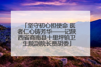 坚守初心担使命 医者仁心铸芳华——记陕西省商南县十里坪镇卫生院副院长贾胡委