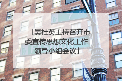 吴桂英主持召开市委宣传思想文化工作领导小组会议