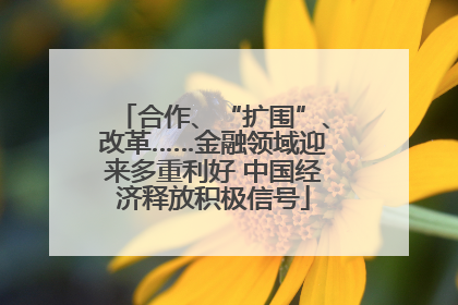 合作、“扩围”、改革……金融领域迎来多重利好 中国经济释放积极信号