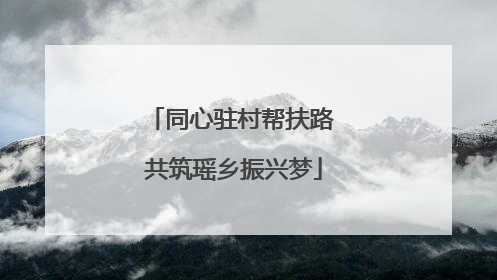 同心驻村帮扶路 共筑瑶乡振兴梦