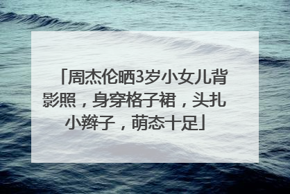 周杰伦晒3岁小女儿背影照，身穿格子裙，头扎小辫子，萌态十足