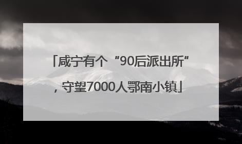 咸宁有个“90后派出所”，守望7000人鄂南小镇