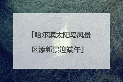 哈尔滨太阳岛风景区添新景迎端午