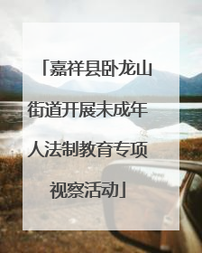 嘉祥县卧龙山街道开展未成年人法制教育专项视察活动