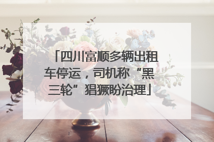 四川富顺多辆出租车停运，司机称“黑三轮”猖獗盼治理