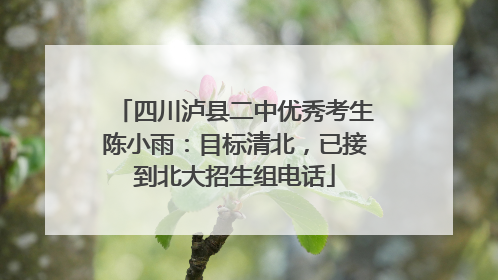四川泸县二中优秀考生陈小雨：目标清北，已接到北大招生组电话