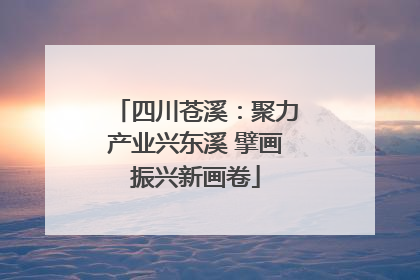 四川苍溪：聚力产业兴东溪 擘画振兴新画卷