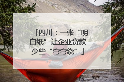 四川：一张“明白纸”让企业贷款少些“弯弯绕”