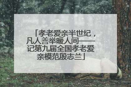 孝老爱亲半世纪，凡人善举暖人间——记第九届全国孝老爱亲模范殷志兰