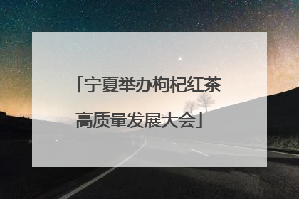 宁夏举办枸杞红茶高质量发展大会