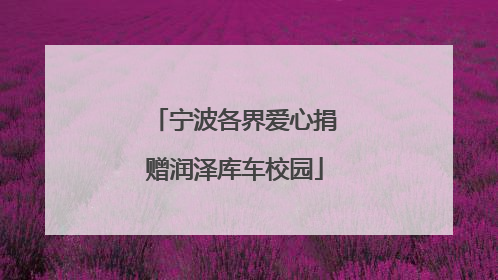 宁波各界爱心捐赠润泽库车校园