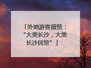 外地游客盛赞：“大美长沙，大美长沙民警”
