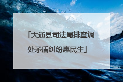 大通县司法局排查调处矛盾纠纷惠民生