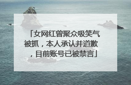 女网红曾聚众吸笑气被抓，本人承认并道歉，目前账号已被禁言