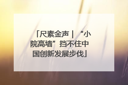 尺素金声｜“小院高墙”挡不住中国创新发展步伐