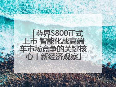 尊界S800正式上市 智能化成高端车市场竞争的关键核心丨新经济观察