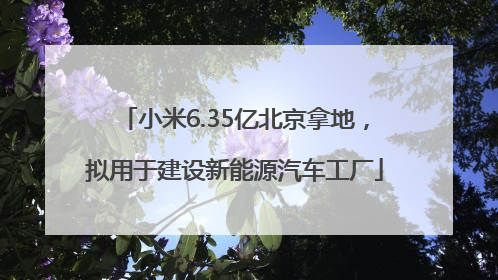 小米6.35亿北京拿地，拟用于建设新能源汽车工厂