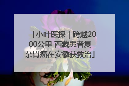 小叶医探｜跨越2000公里 西藏患者复杂胃癌在安徽获救治