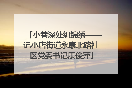 小巷深处织锦绣——记小店街道永康北路社区党委书记康俊萍