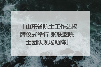 山东省院士工作站揭牌仪式举行 张联盟院士团队现场助阵