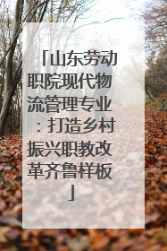 山东劳动职院现代物流管理专业：打造乡村振兴职教改革齐鲁样板