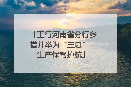 工行河南省分行多措并举为“三夏” 生产保驾护航
