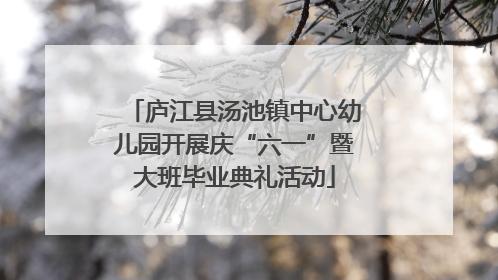庐江县汤池镇中心幼儿园开展庆“六一”暨大班毕业典礼活动
