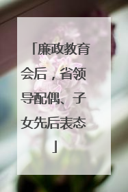 廉政教育会后，省领导配偶、子女先后表态