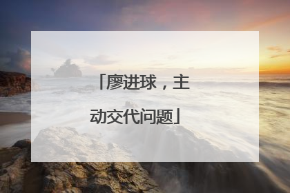 廖进球，主动交代问题