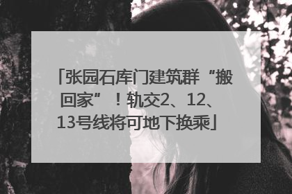 张园石库门建筑群“搬回家”！轨交2、12、13号线将可地下换乘