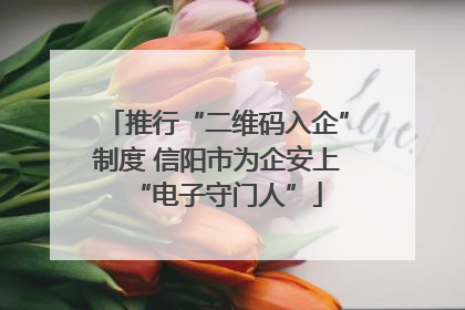 推行“二维码入企”制度 信阳市为企安上“电子守门人”