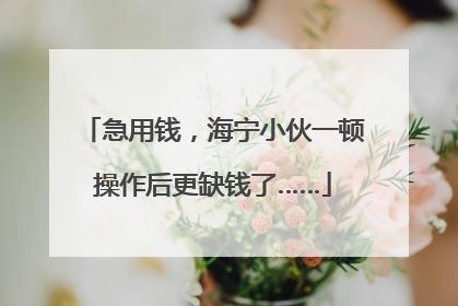 急用钱，海宁小伙一顿操作后更缺钱了……