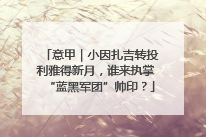 意甲｜小因扎吉转投利雅得新月，谁来执掌“蓝黑军团”帅印？