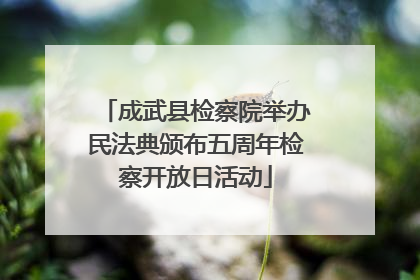 成武县检察院举办民法典颁布五周年检察开放日活动