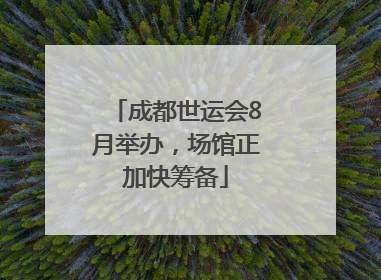 成都世运会8月举办，场馆正加快筹备