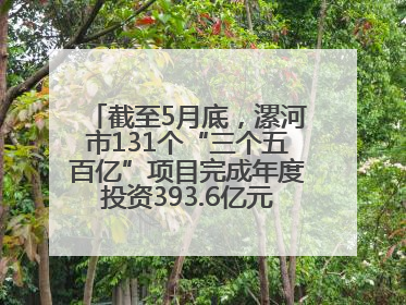 截至5月底，漯河市131个“三个五百亿”项目完成年度投资393.6亿元，占年度投资计划的50.41%——“三个五百亿”项目带动产业提质升级