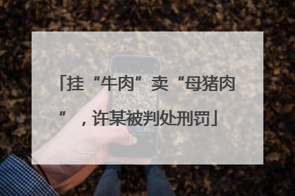 挂“牛肉”卖“母猪肉”，许某被判处刑罚
