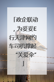 政企联动，为妥妥E行天津网约车司机撑起“关爱伞”