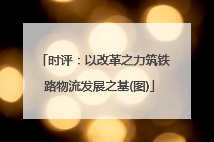 时评：以改革之力筑铁路物流发展之基(图)
